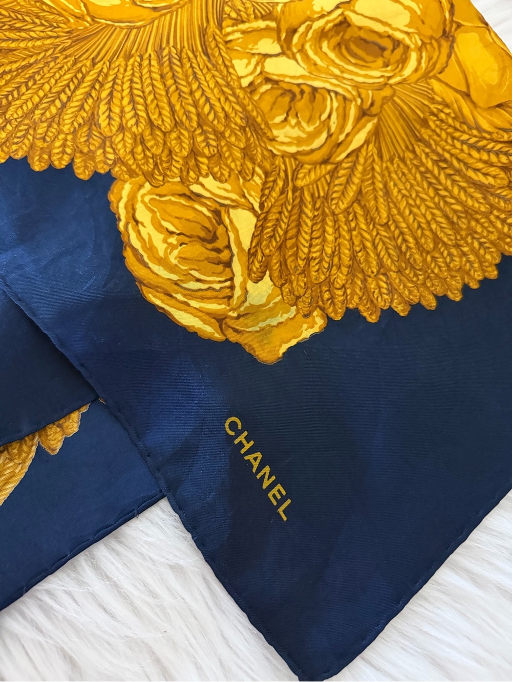 CHANEL Oversized Silk Scarf.